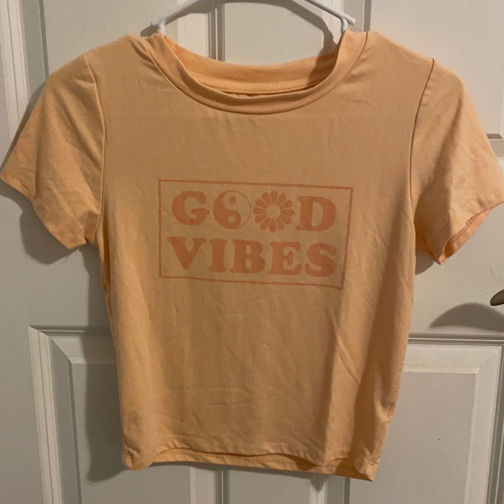 Orange “Good Vibes” Top